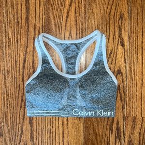 CALVIN KLEIN PERFORMANCE Gray & White Sports Bra